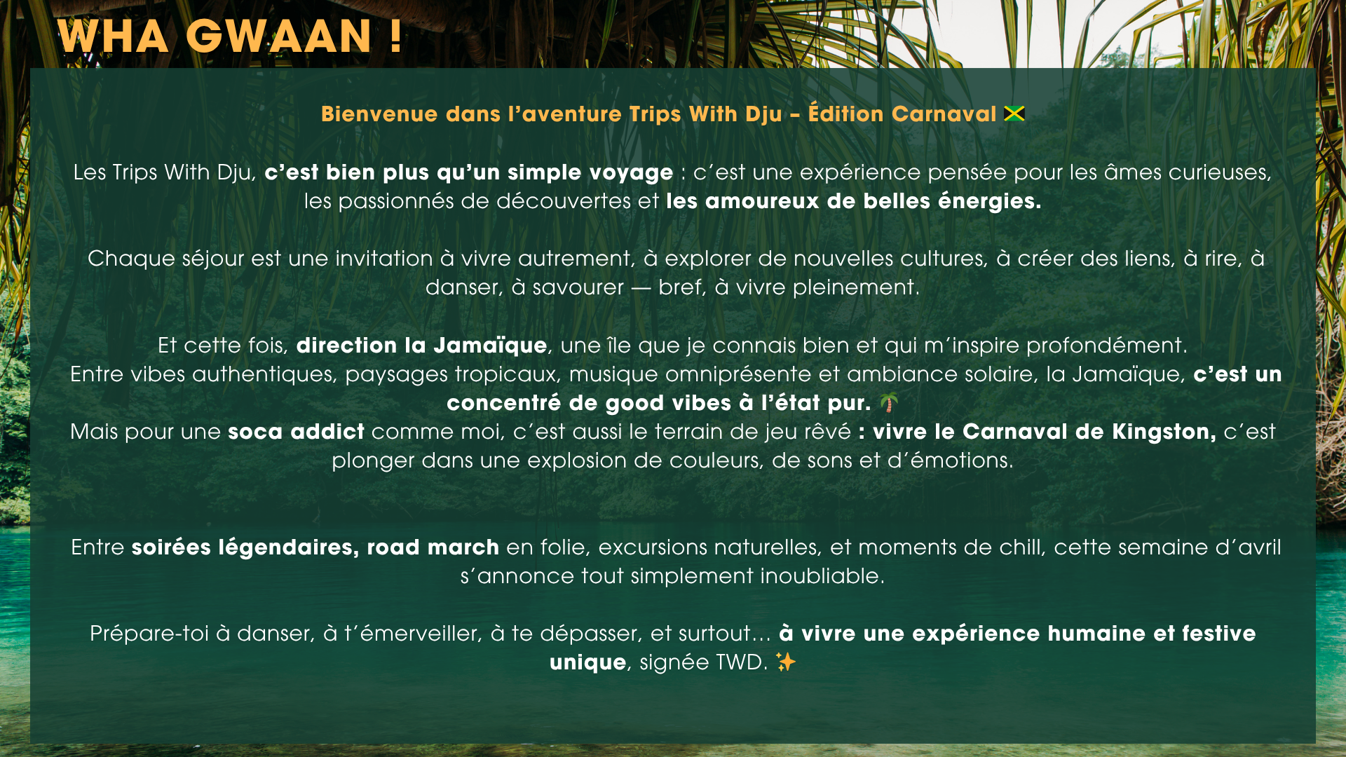 Jamaica chill & découverte - 17 au 24 avril 2026