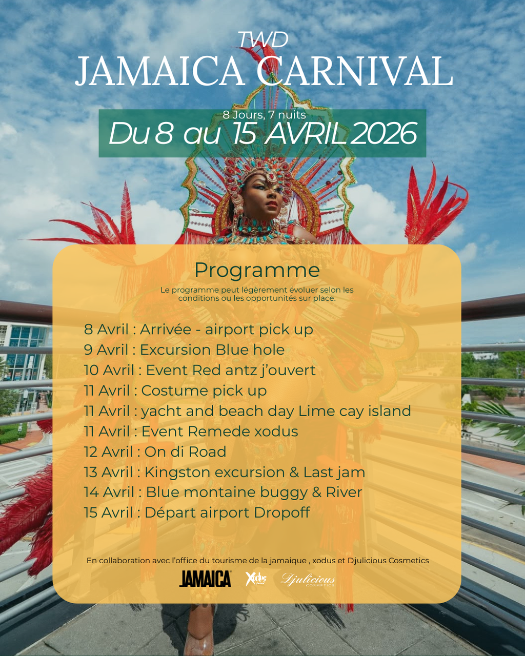 Jamaica carnival - 8 au 15 Avril 2026