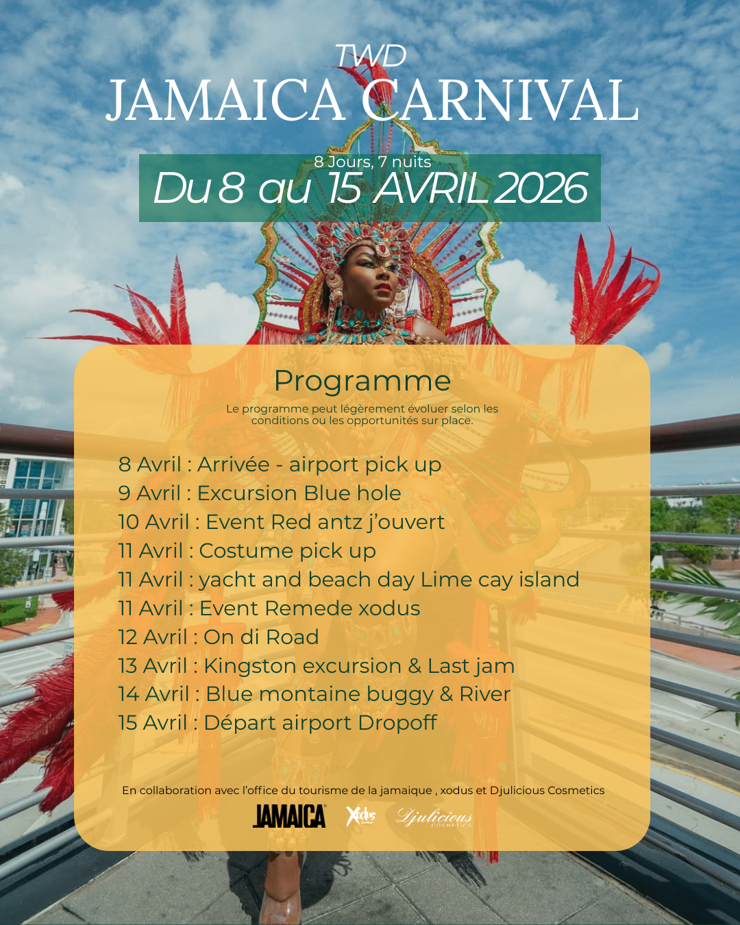 Jamaica carnival - 8 au 15 Avril 2026