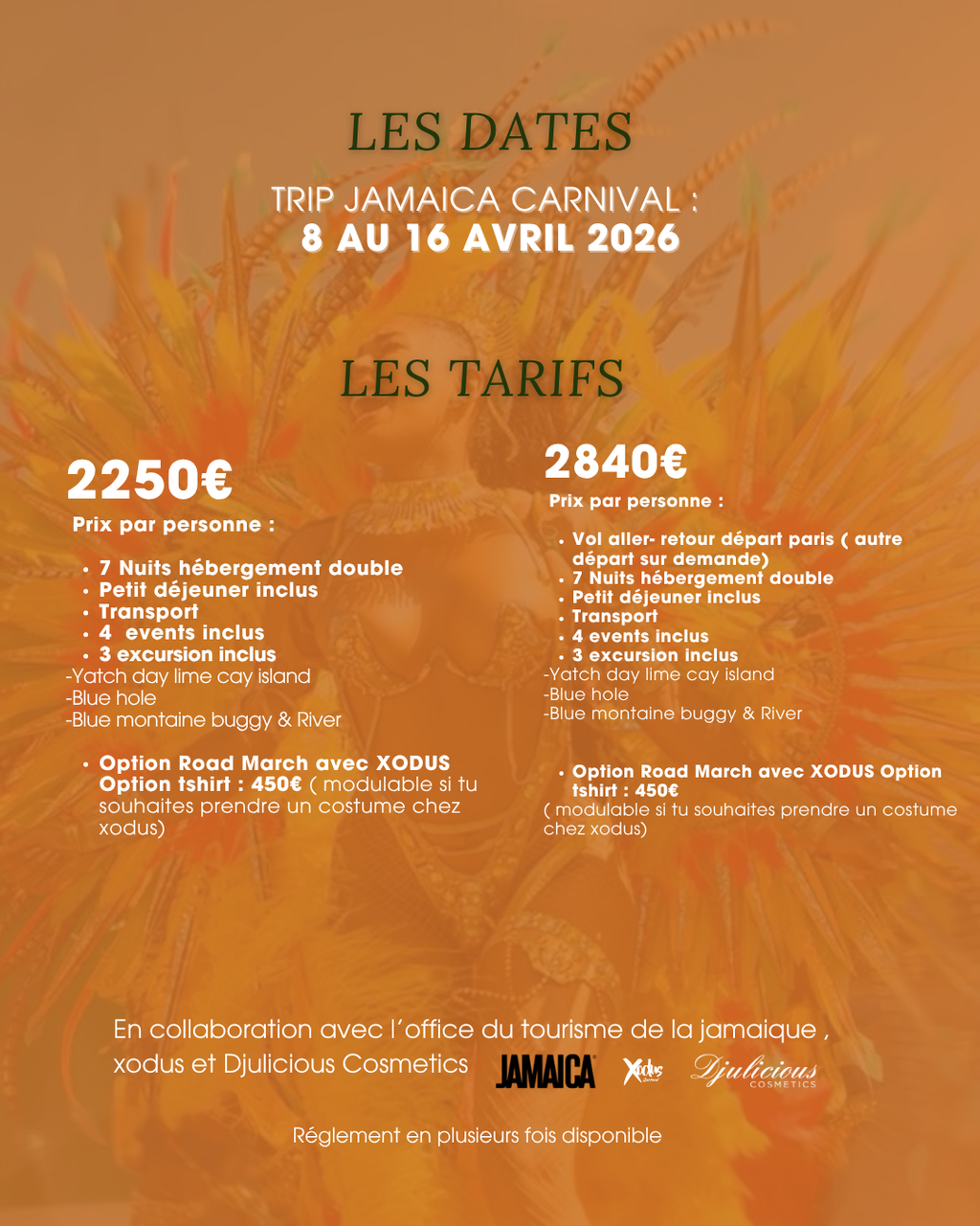Jamaica carnival - 8 au 15 Avril 2026